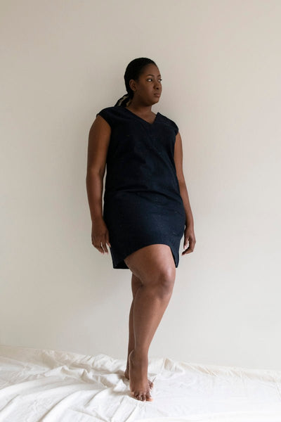 Marine V - neck Sleeveless Dress - Marc Alexandrin